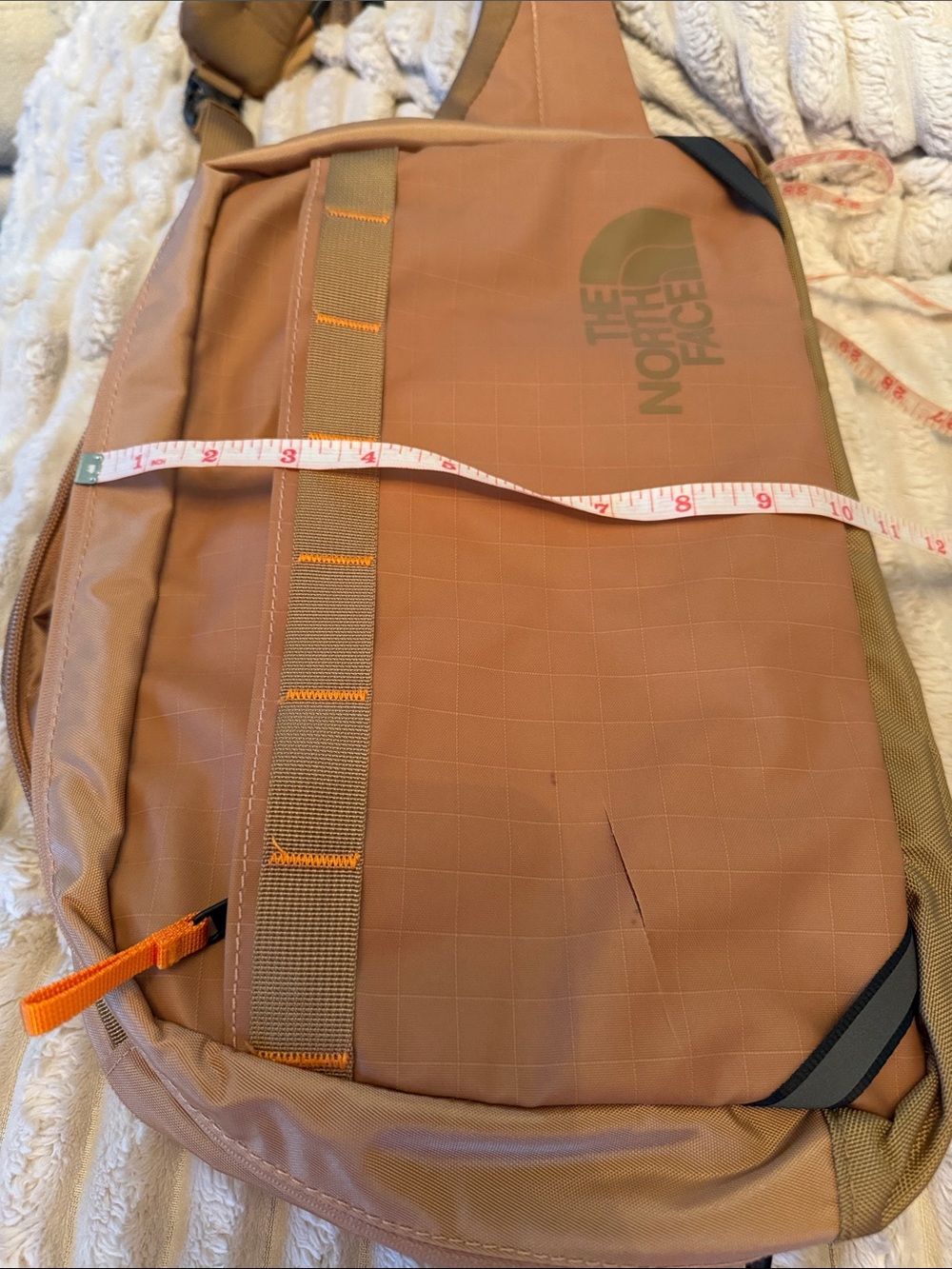 The North Face Men's Messenger Bag in Tan with Olive Accents